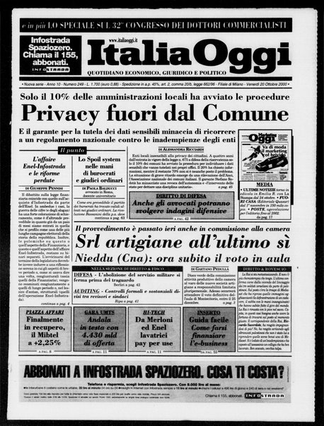 Italia oggi : quotidiano di economia finanza e politica